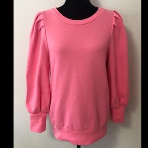 LOFT Pink Puff Long Sleeve Sweatshirt Size S NWOT